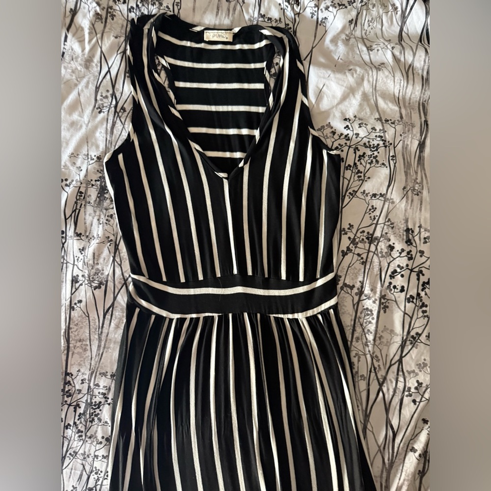 PNC Black and White striped maxi dress